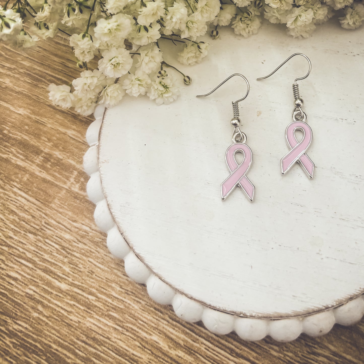 Beautiful Pink Ribbon Earrings (Dark or Light)