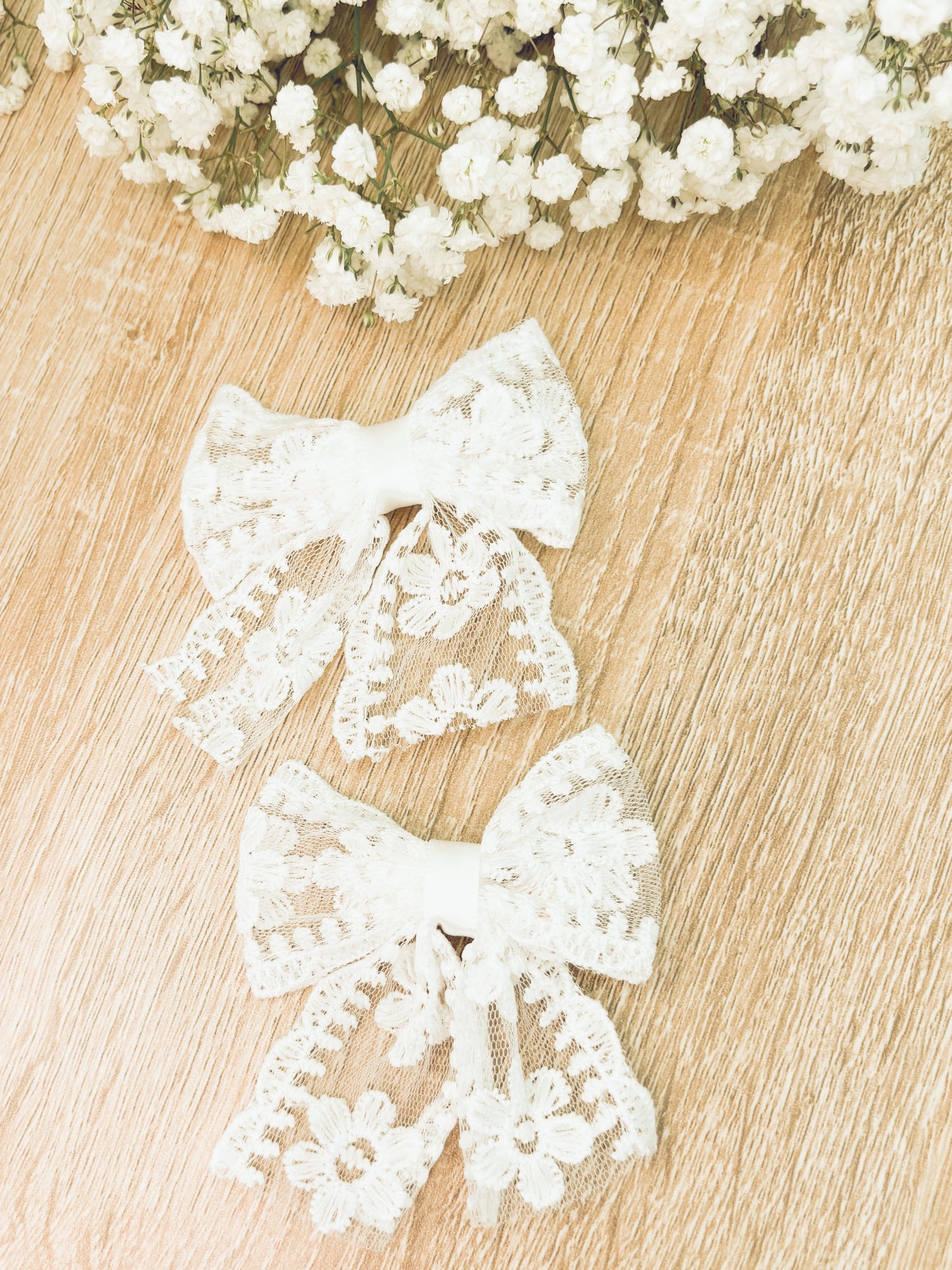 Adorable Delicate Lace Bow Set