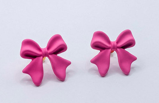 Beautiful Pink Bow Earrings