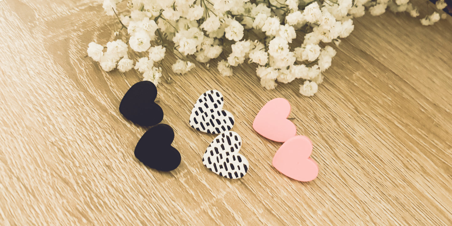 Beautiful Set of 3 Heart Studs