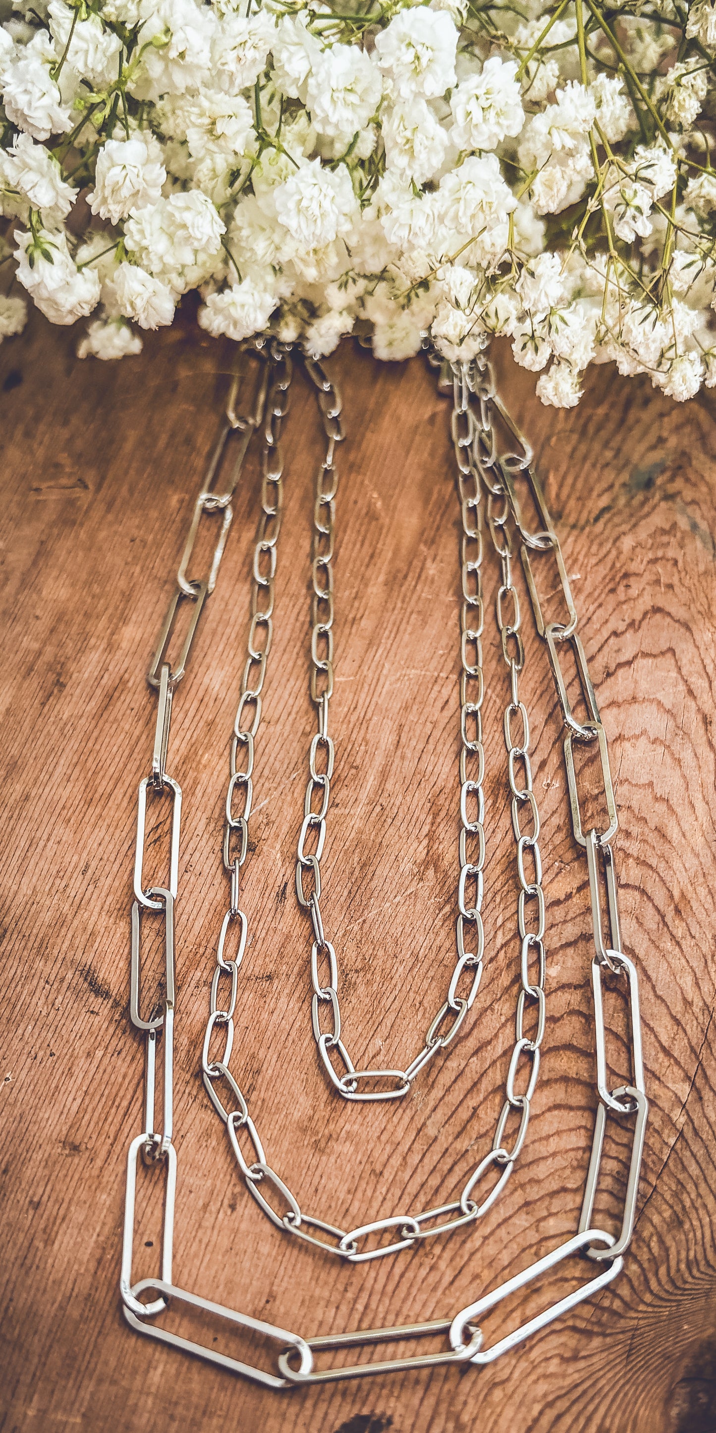 Beautiful Three Layer Silver Necklace