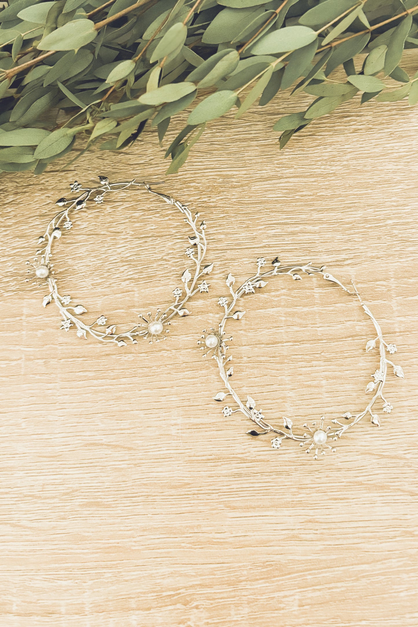 Beautiful Large Floral Hoop Earrings