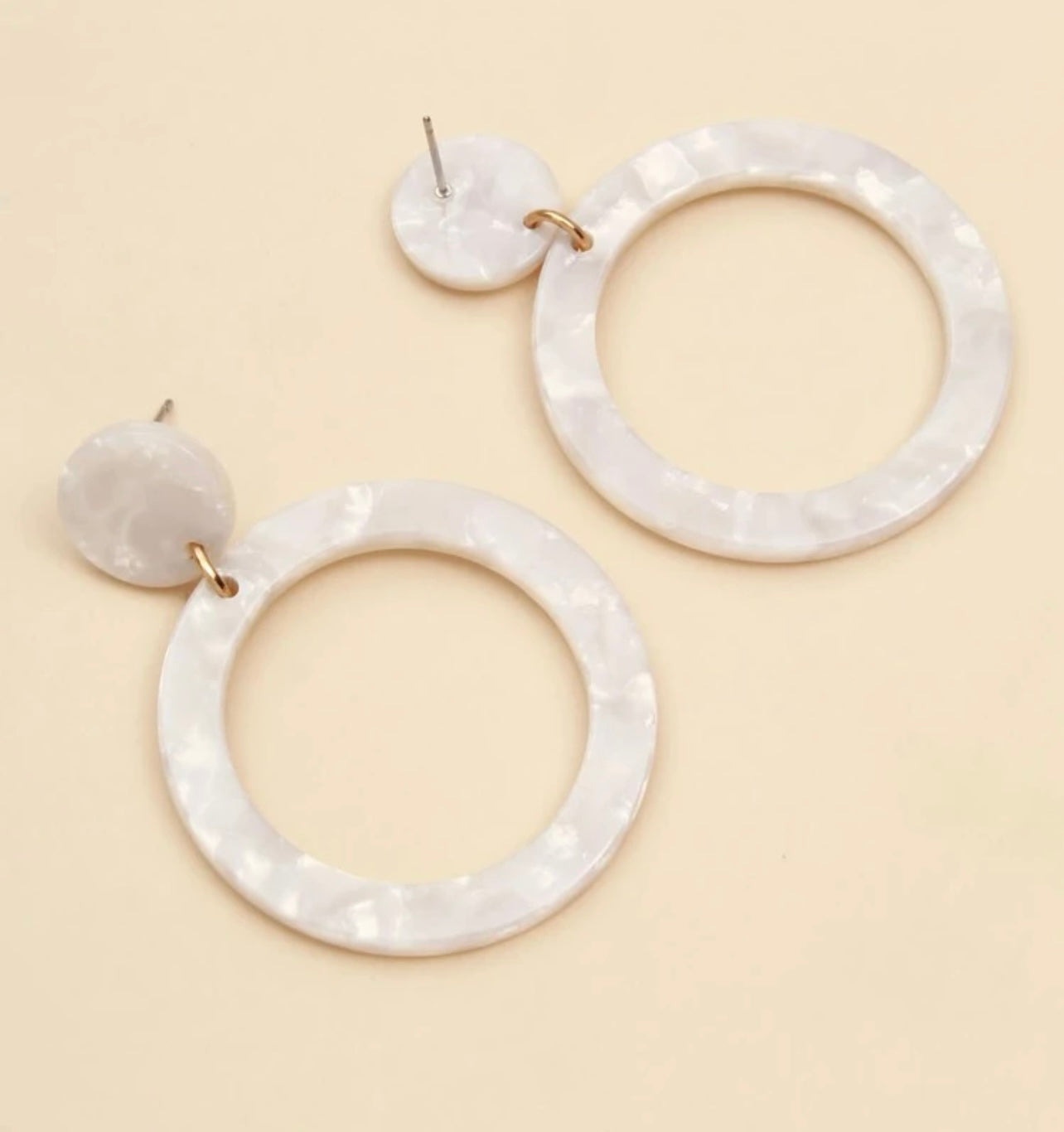 Beautiful White Acrylic Hoops