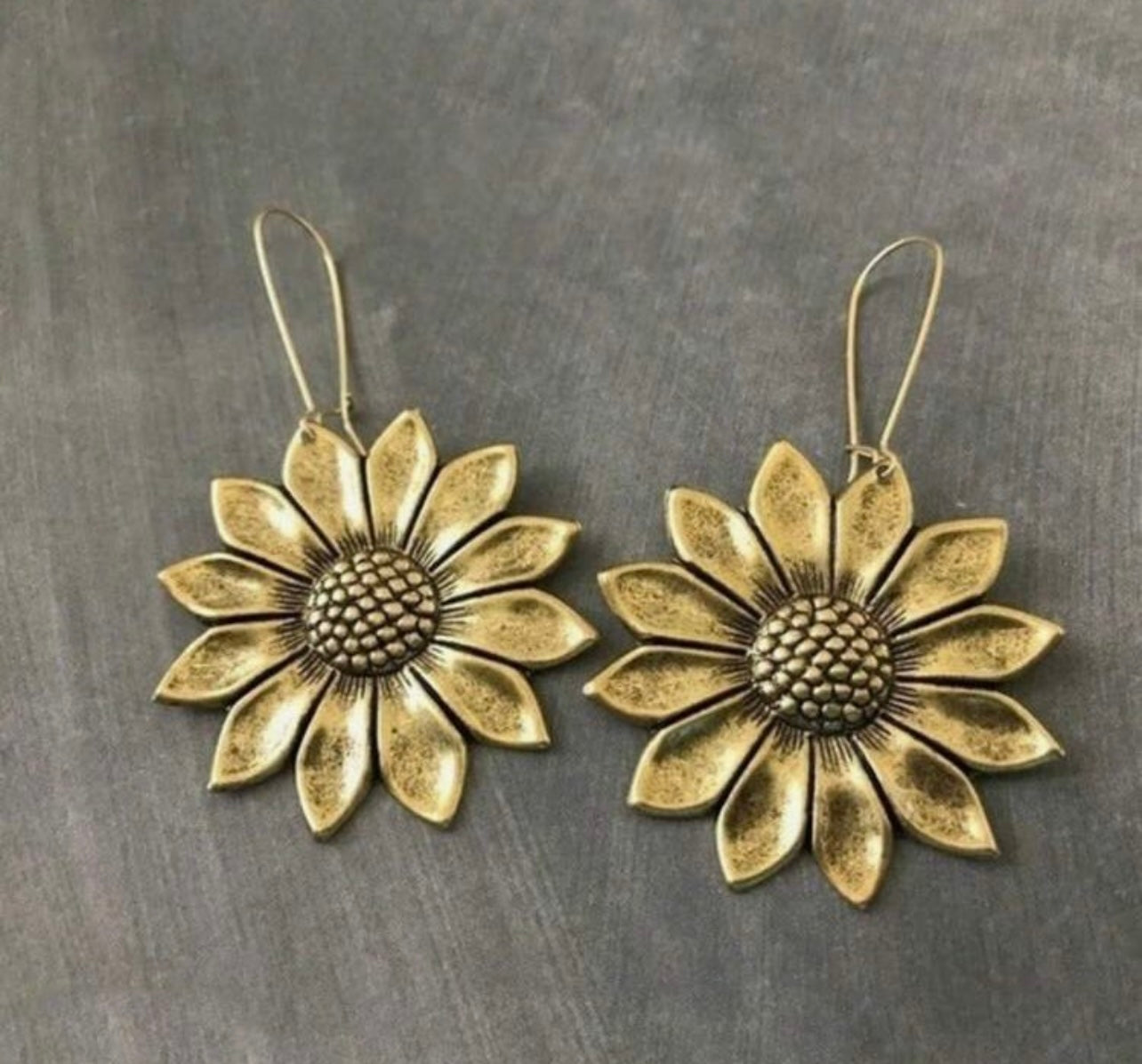 Beautiful Gold Sunflower Earrings