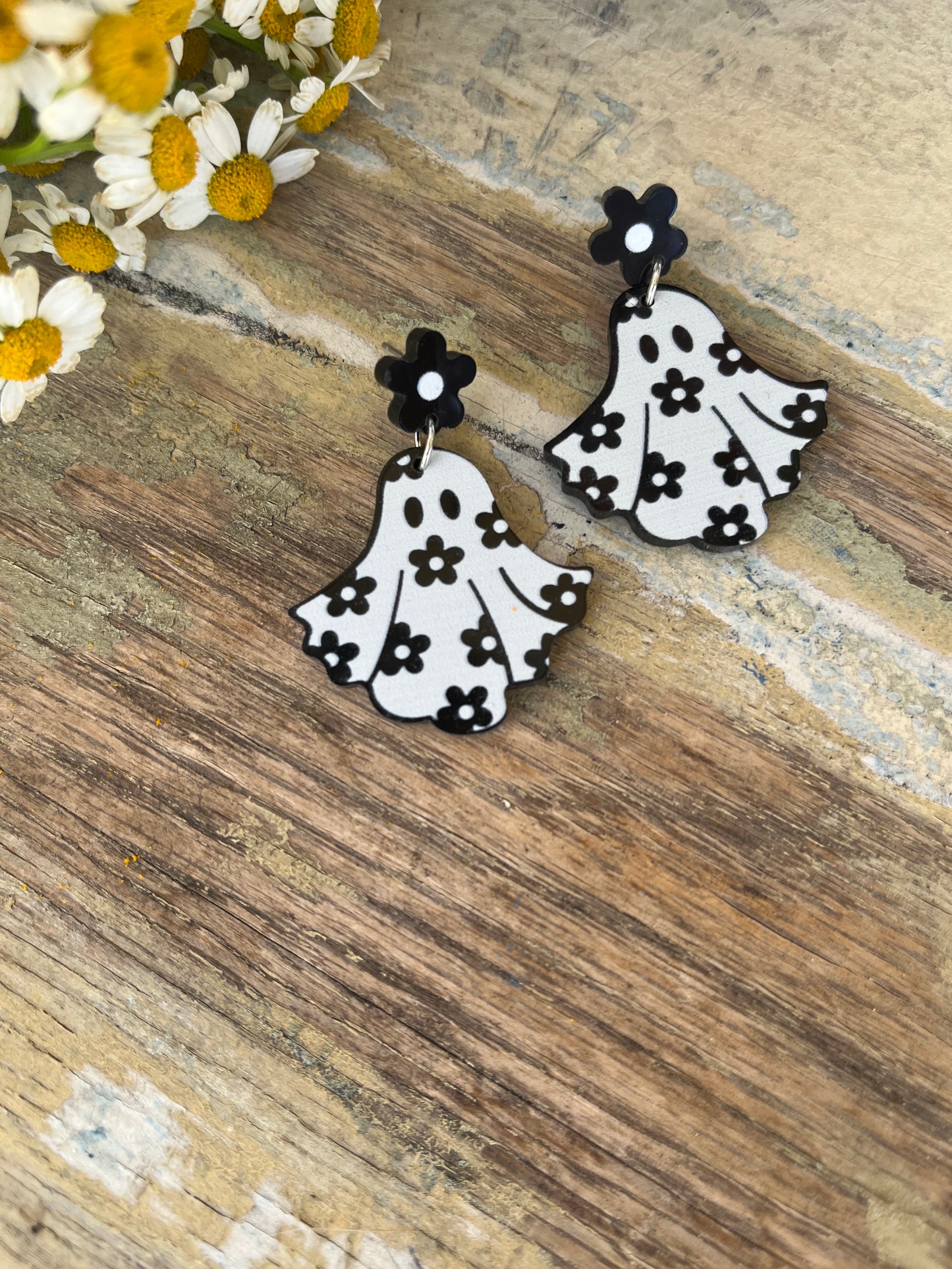 Adorable Flower Ghost Earrings