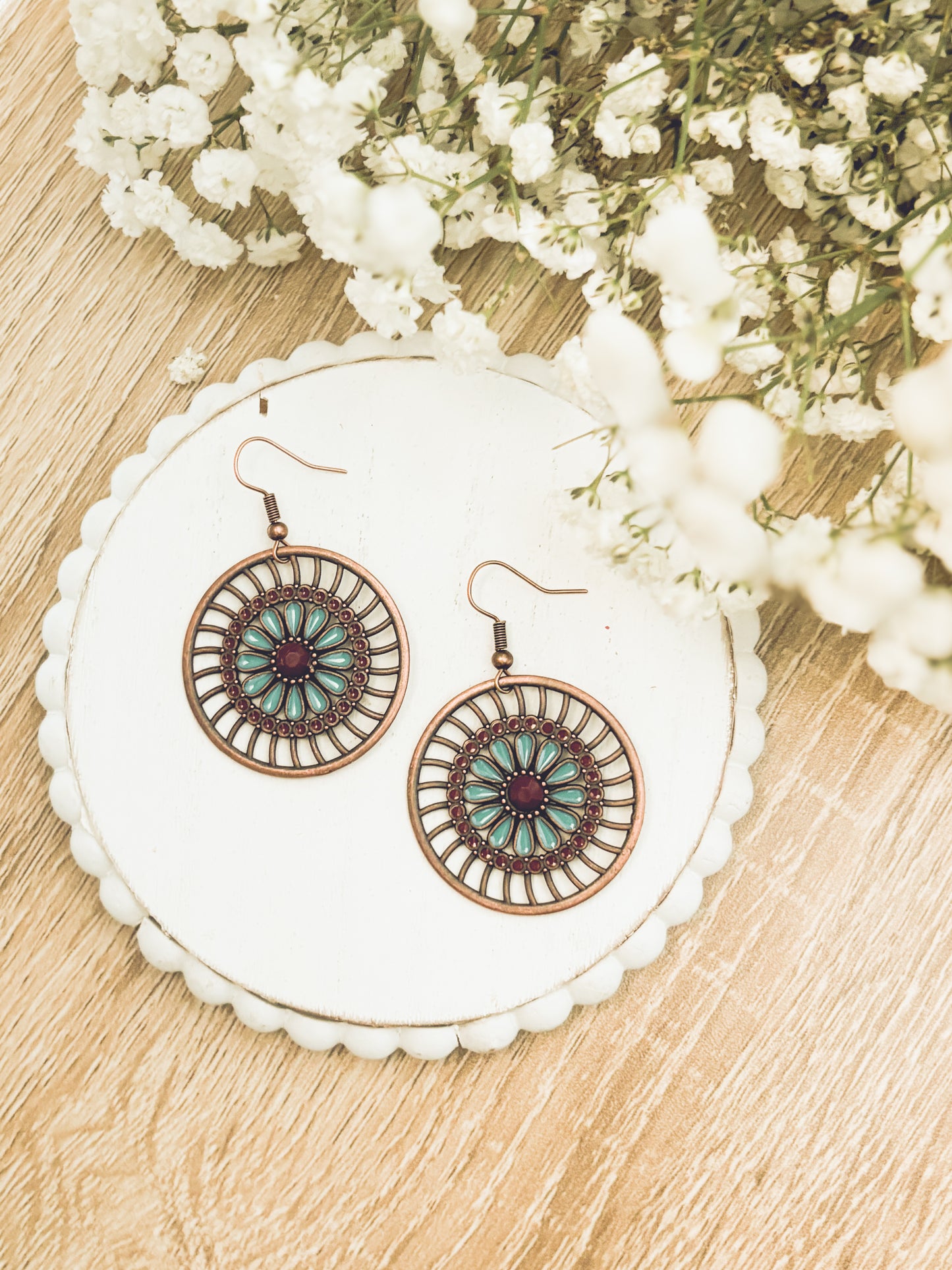 Beautiful Boho Copper Drop Earrings