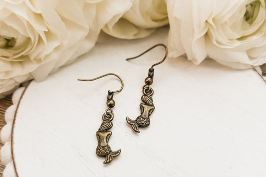 Beautiful Bronze Mermaid Earrings