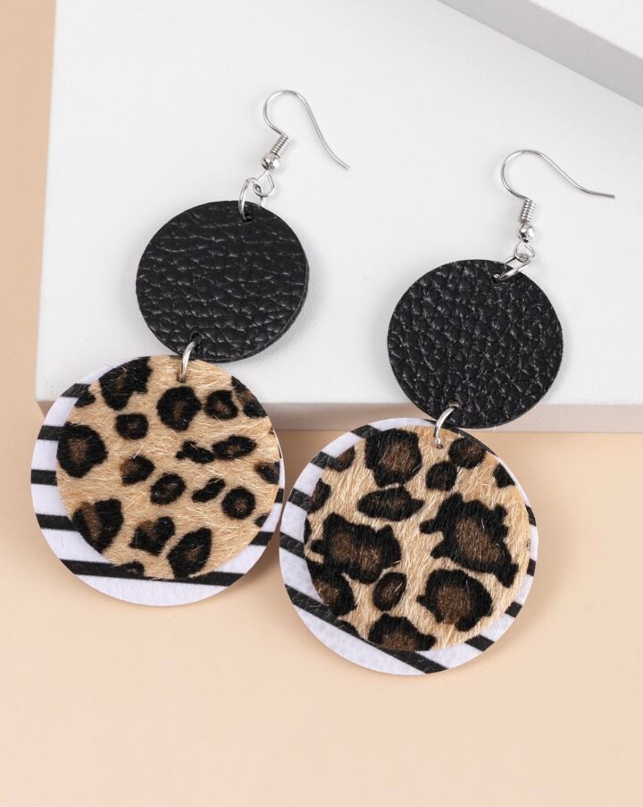 Beautiful Leopard Circle Drop Earrings