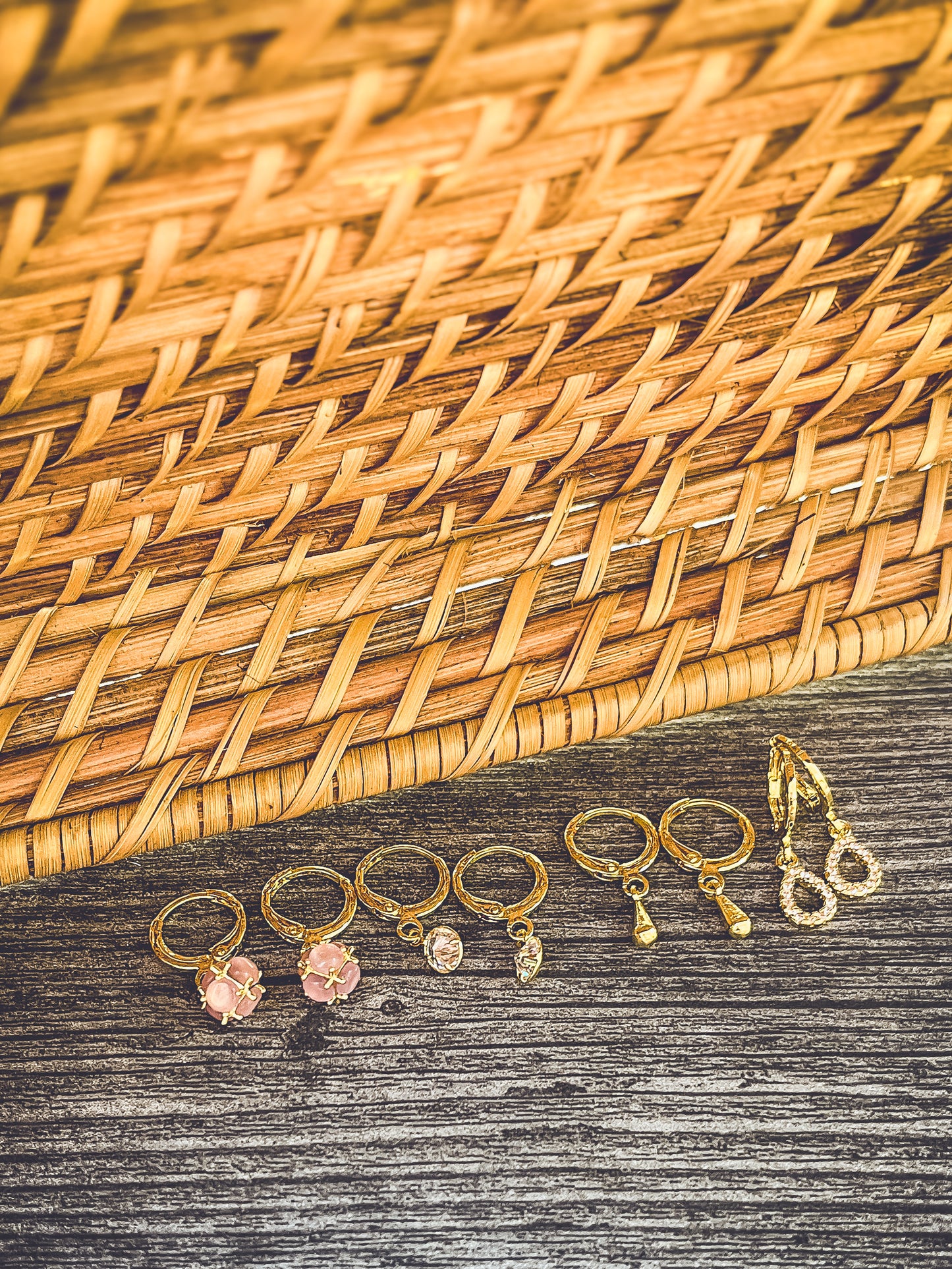 Beautiful 4 Pair Set of Gold Earrings