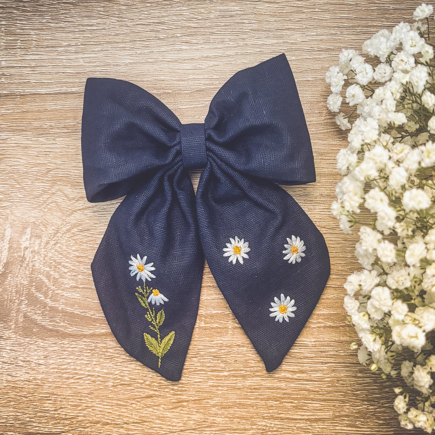 Adorable Blue Daisy Bow