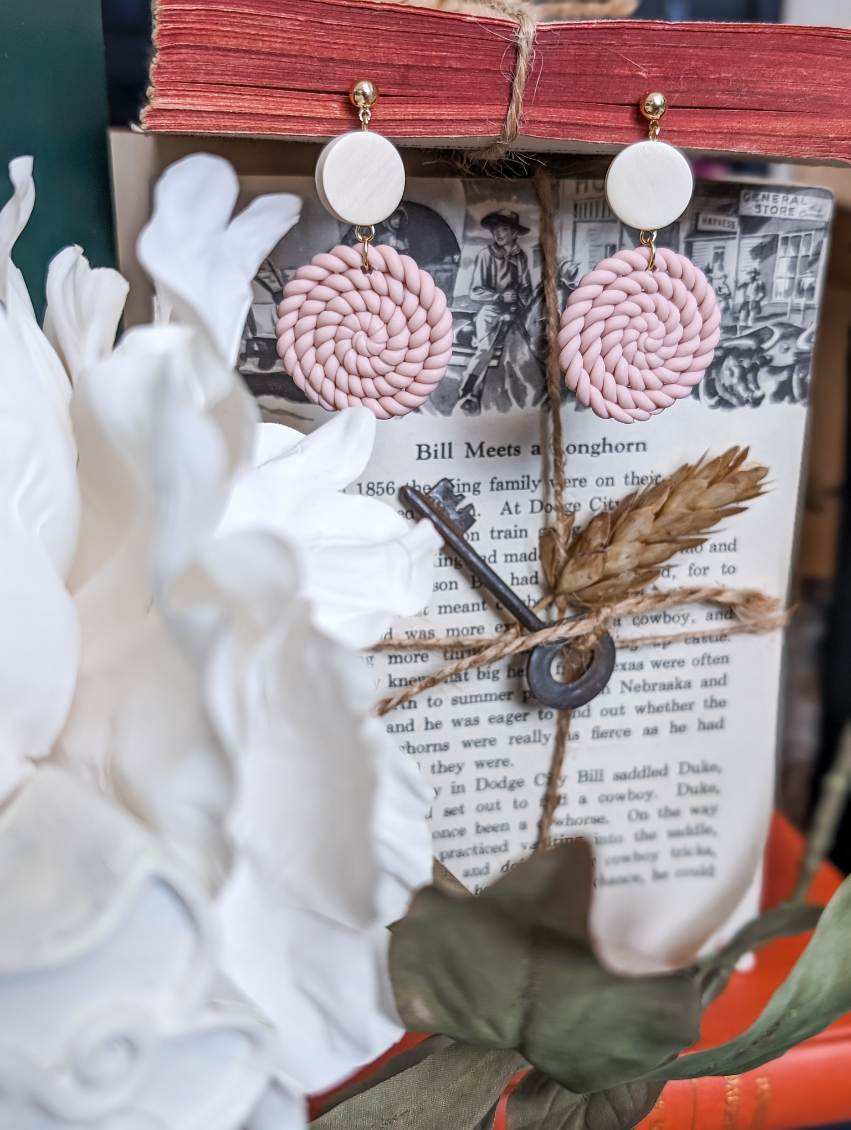 Beautiful Pink Clay Earrings