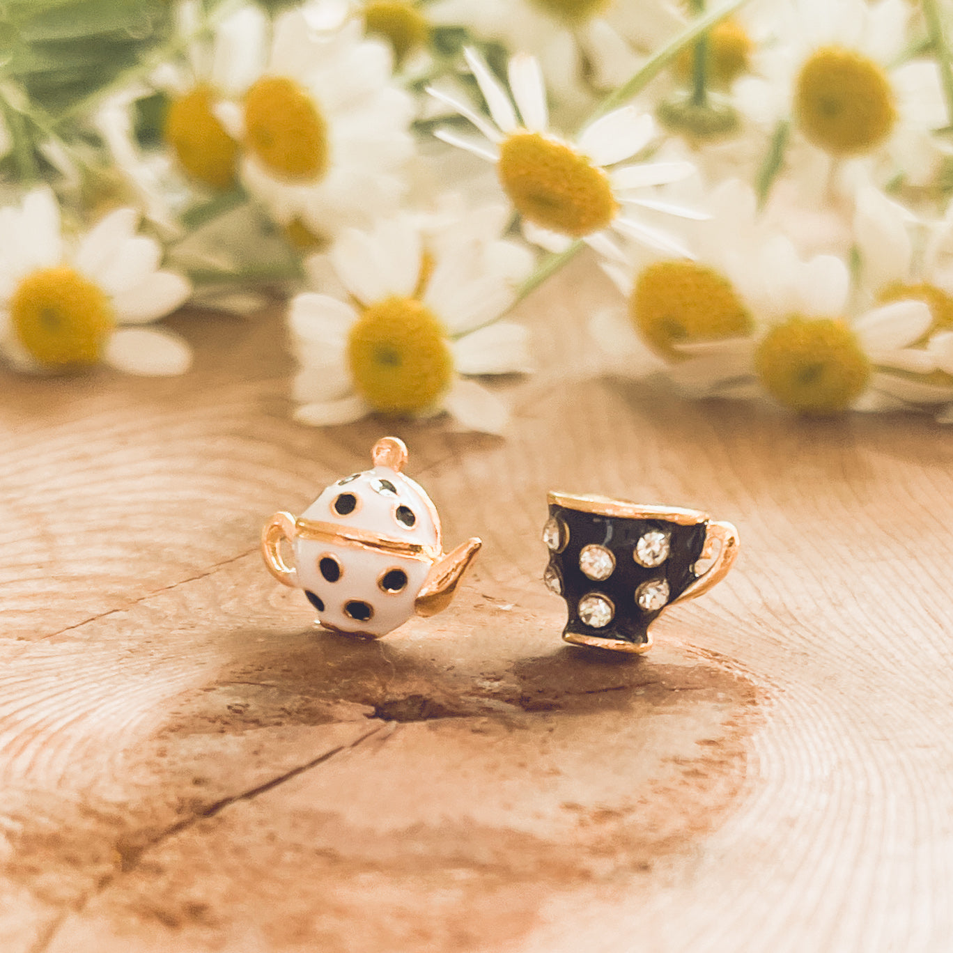 Adorable Teacup and Pot Stud Earrings