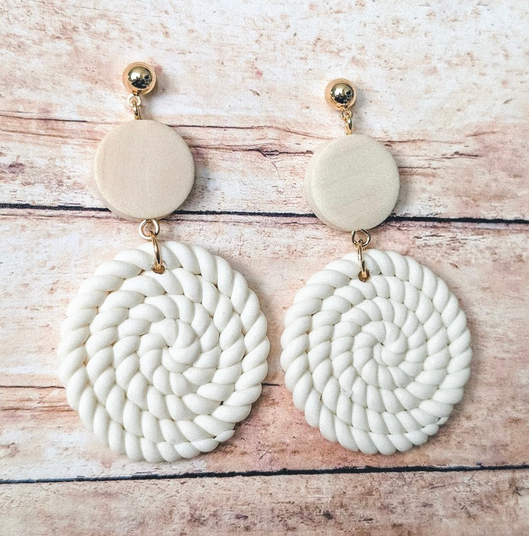 Beautiful Cream Clay Earrings