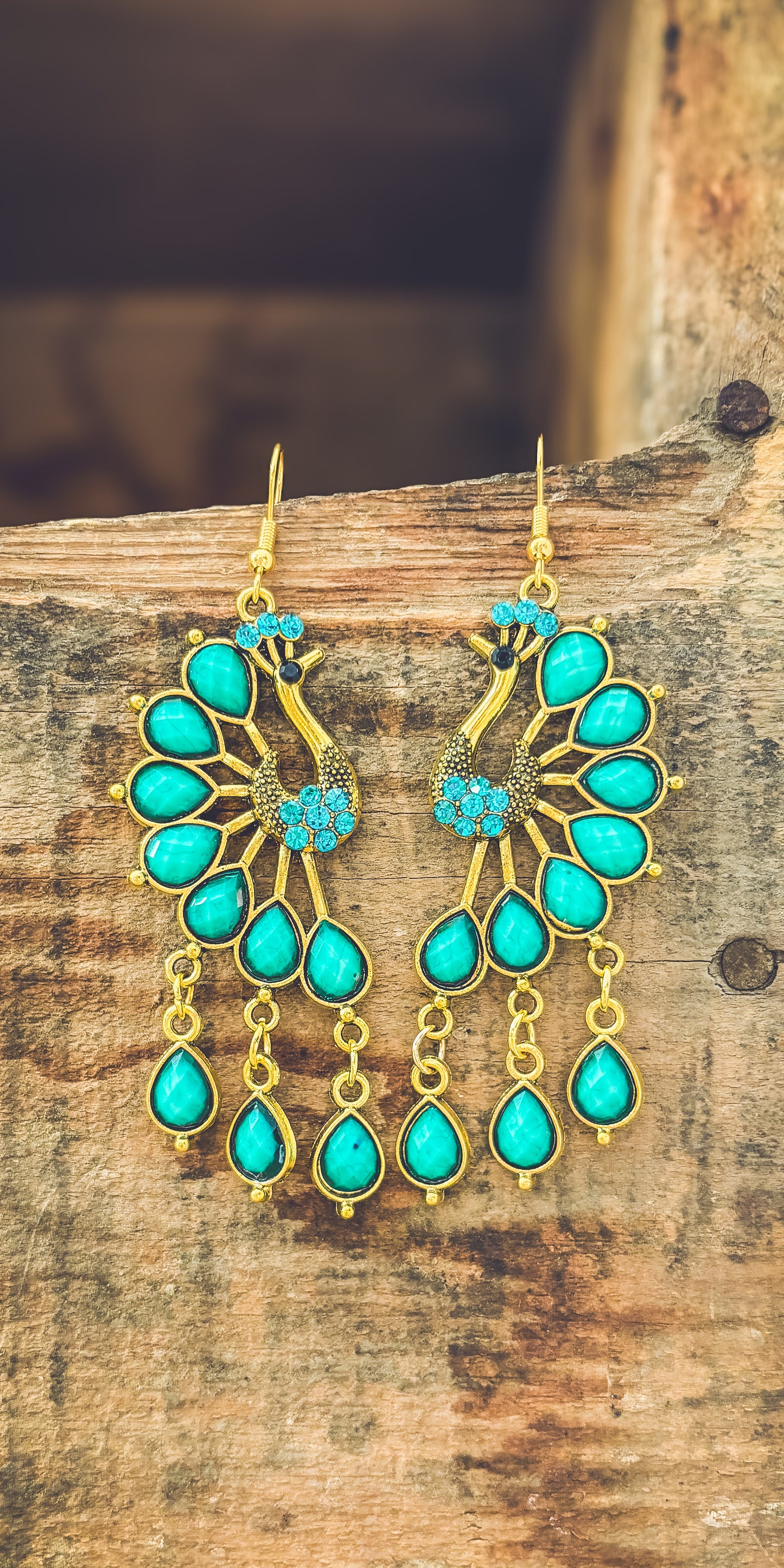 Beautiful Turquoise Peacock Earrings