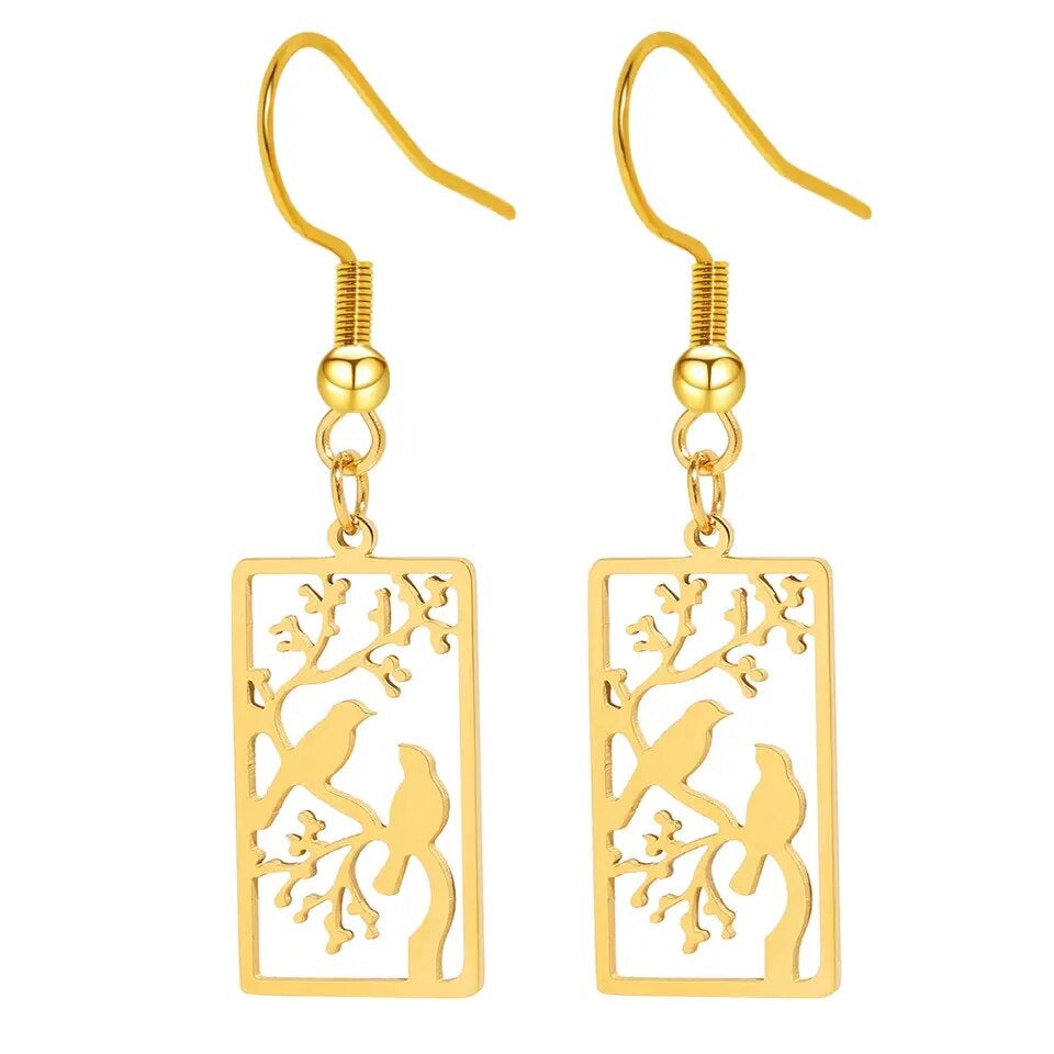 Beautiful Gold or Silver Bird Earrings