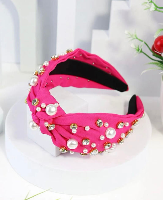 Beautiful Pink and Pearl Headband