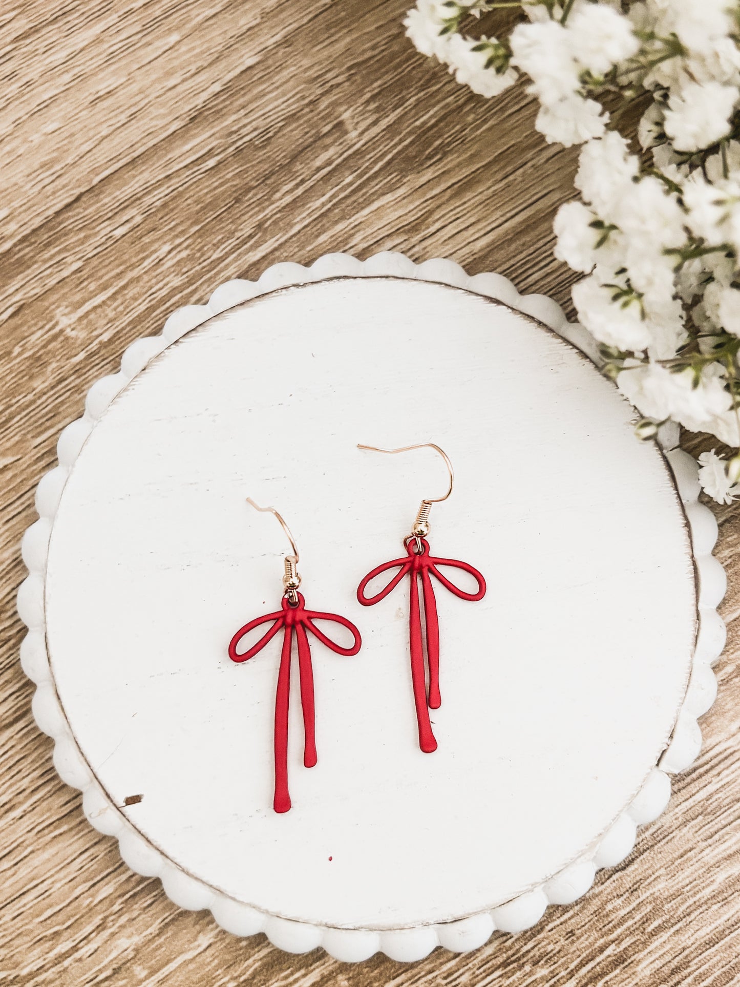 Adorable Red Bow Earrings