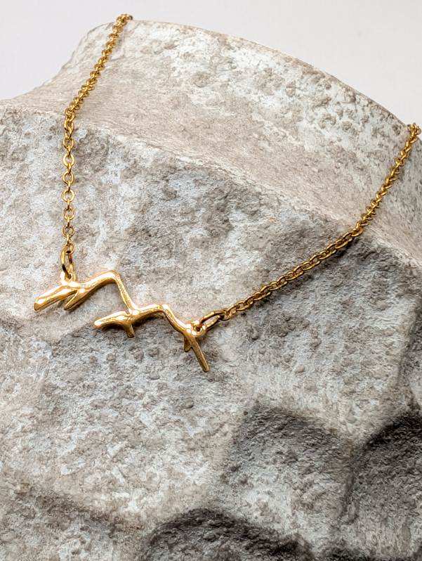 Stainless Steel Gold or Silver Rocky Mountains Necklace