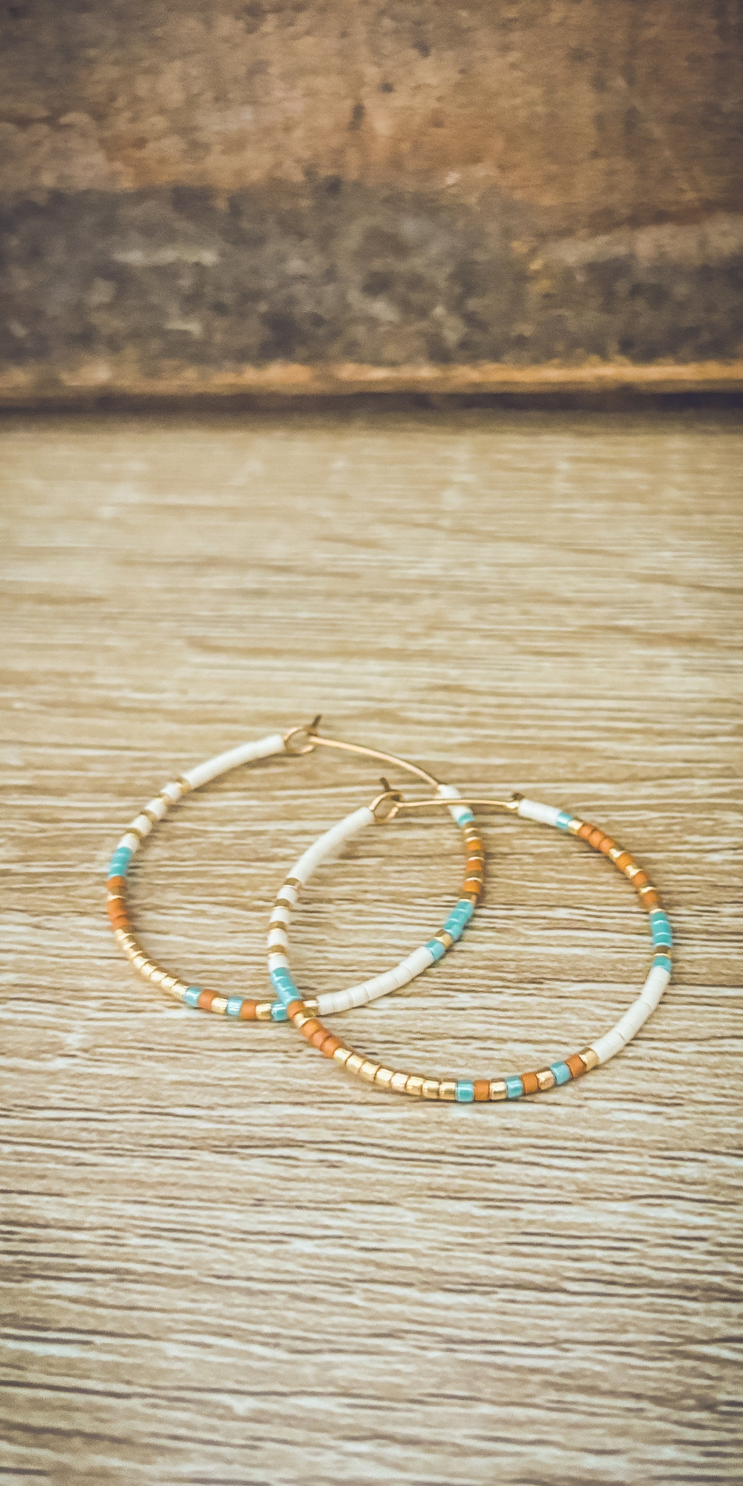 Beautiful Dainty Beaded Hoop Earrings