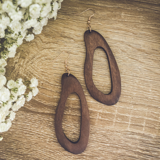 Beautiful Boho Wood Drop Earrings