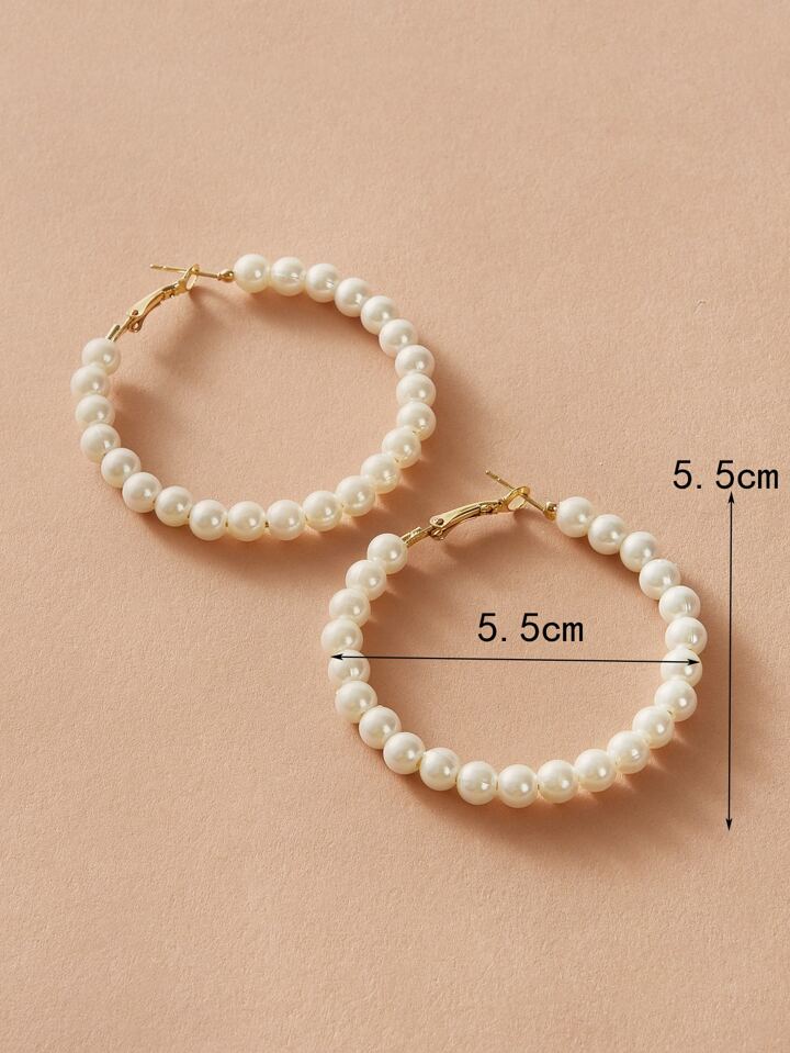 Beautiful Pearl Hoops