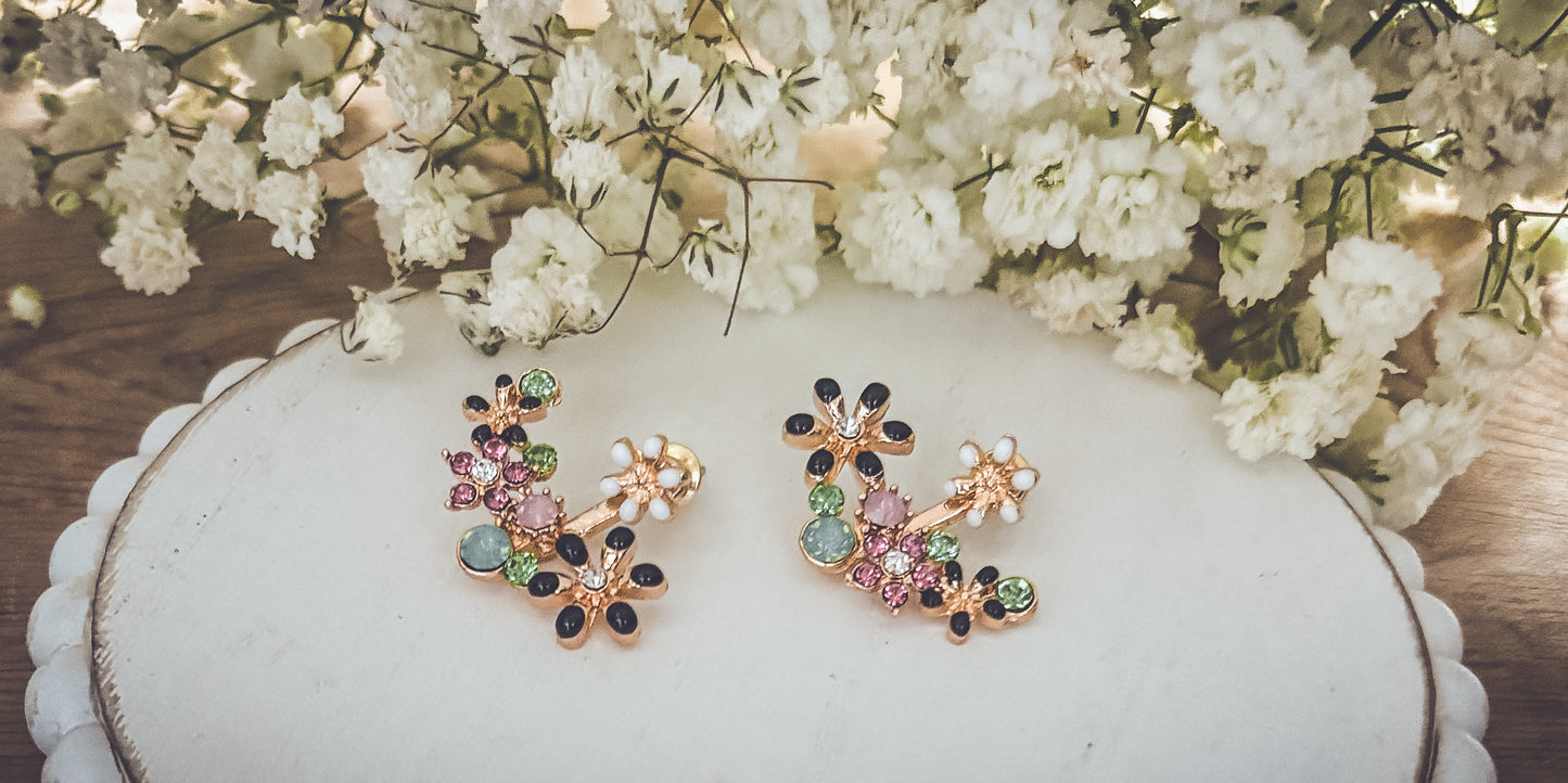 Beautiful Flower Jacket Earrings