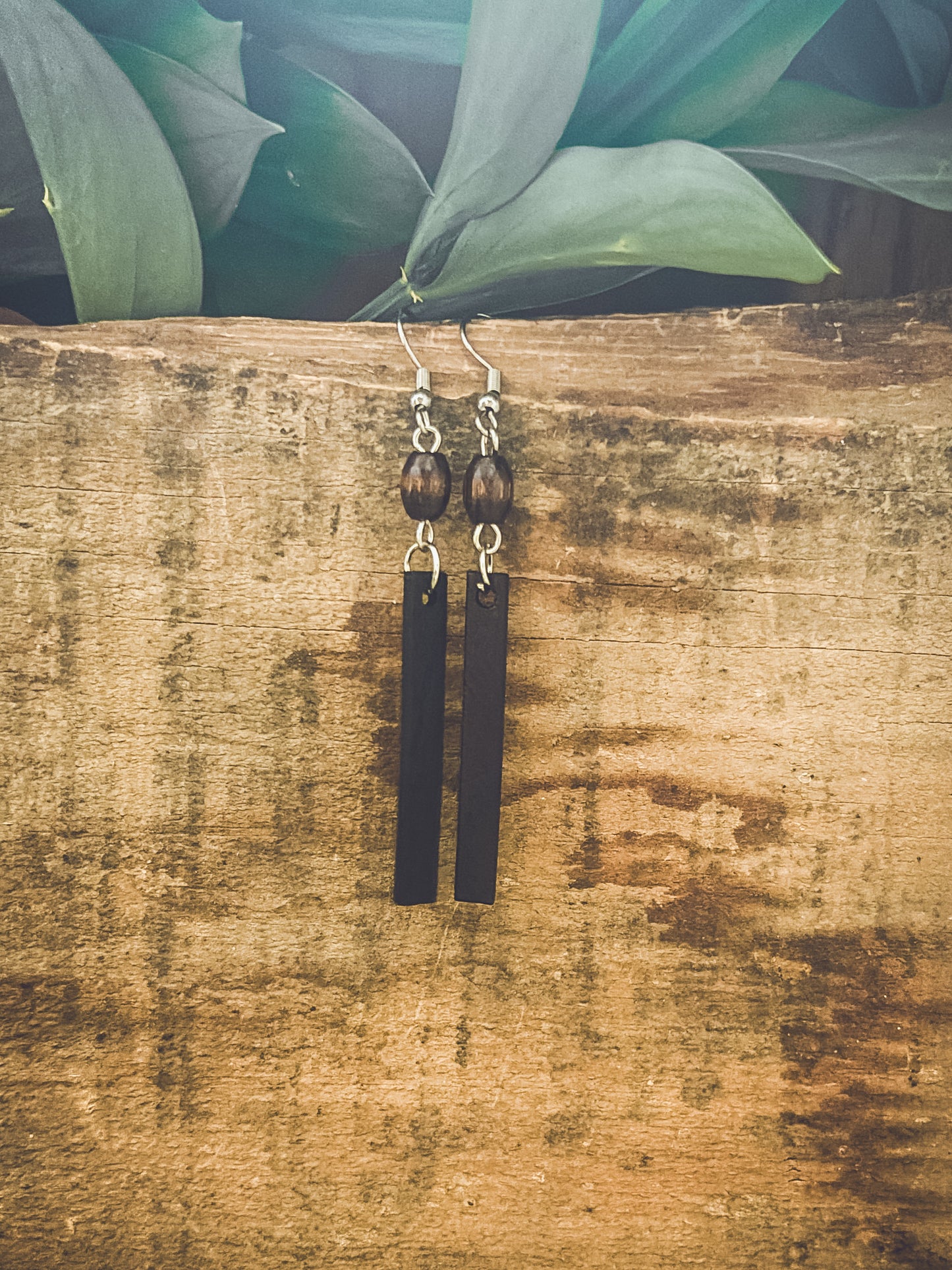 Beautiful Black Wood Earrings