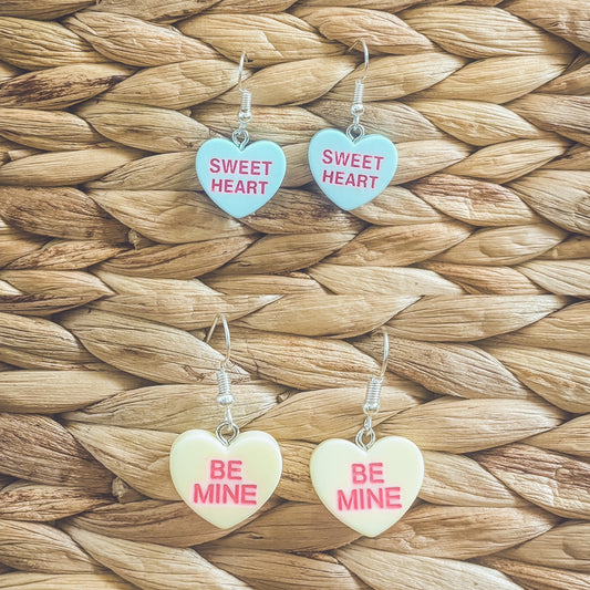 Beautiful Candy Heart Valentines Earrings