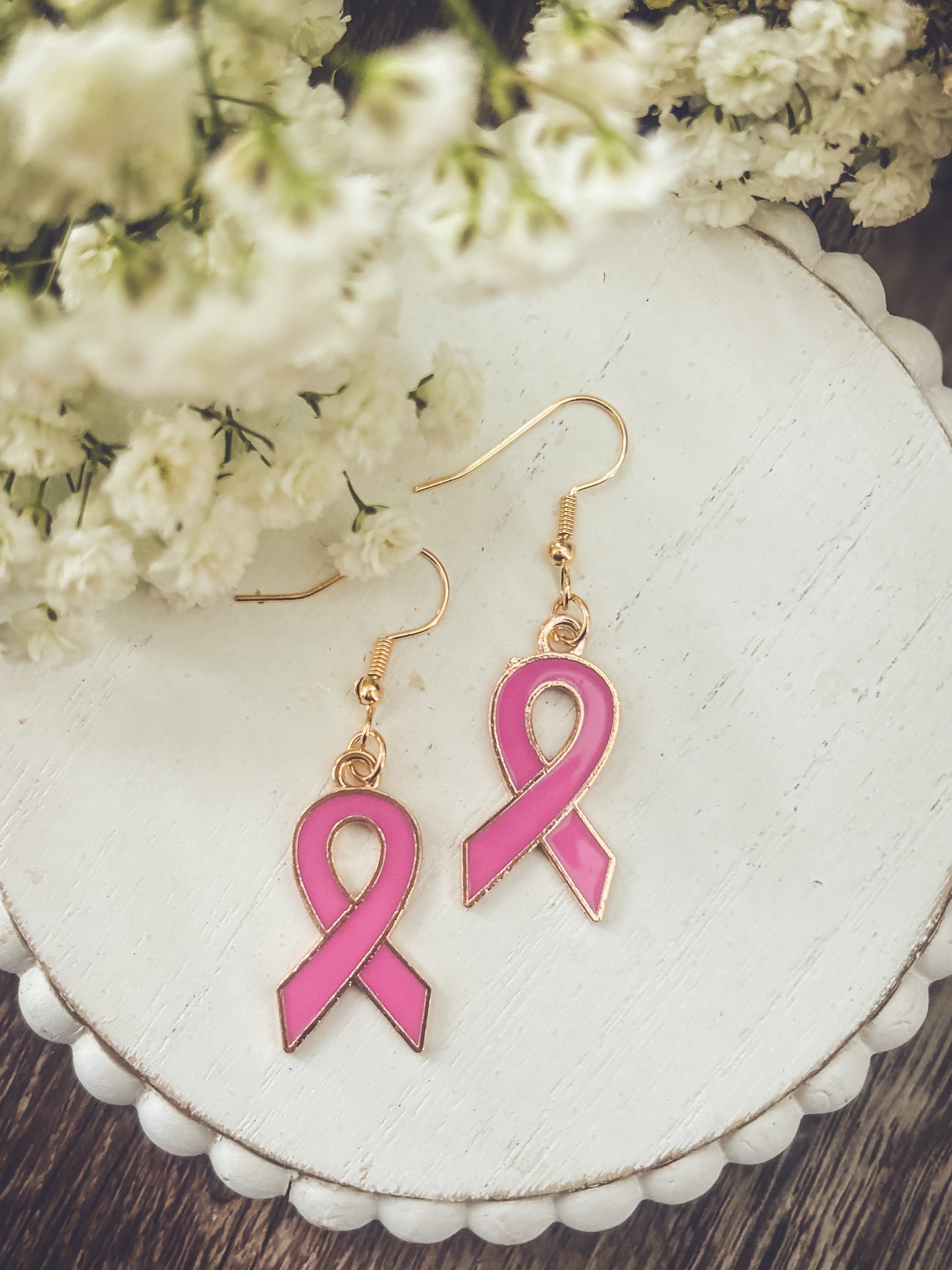 Beautiful Pink Ribbon Earrings (Dark or Light)