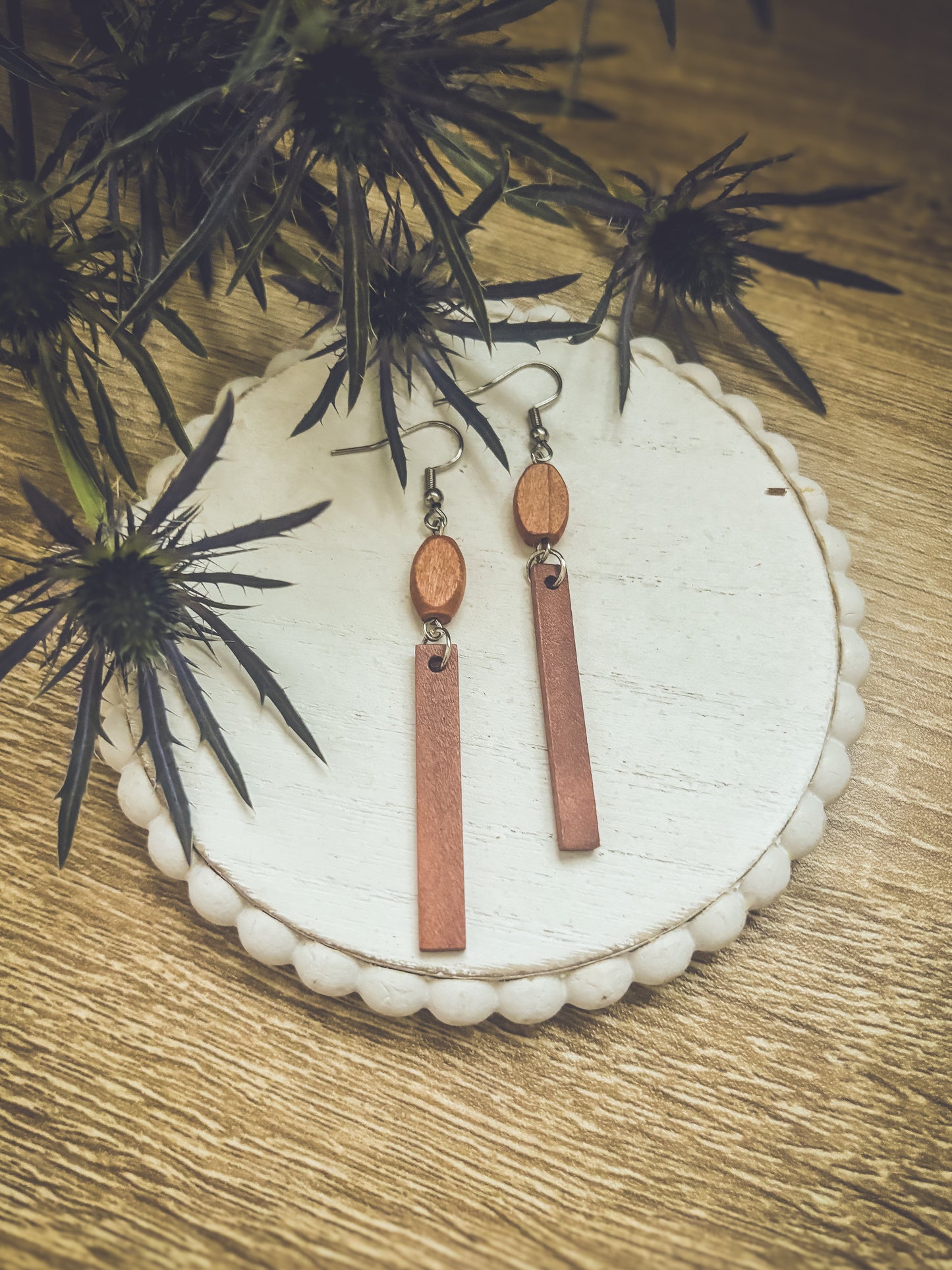 Beautiful Brown Wood Earrings