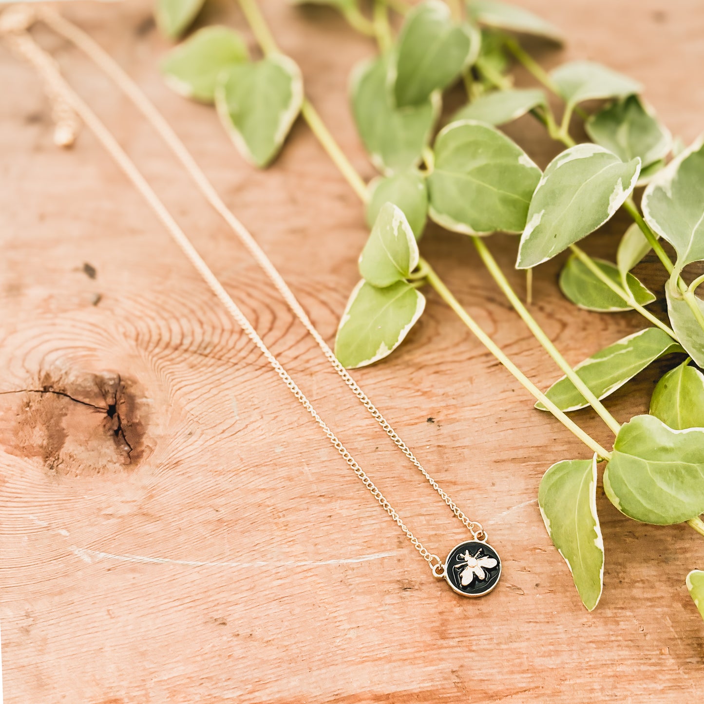 Beautiful Black and Gold Bee Necklace