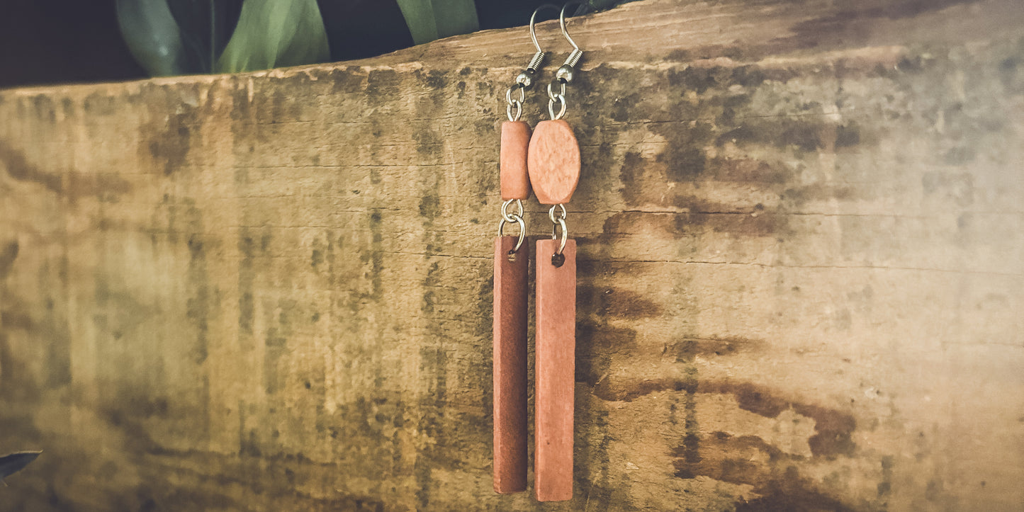 Beautiful Brown Wood Earrings