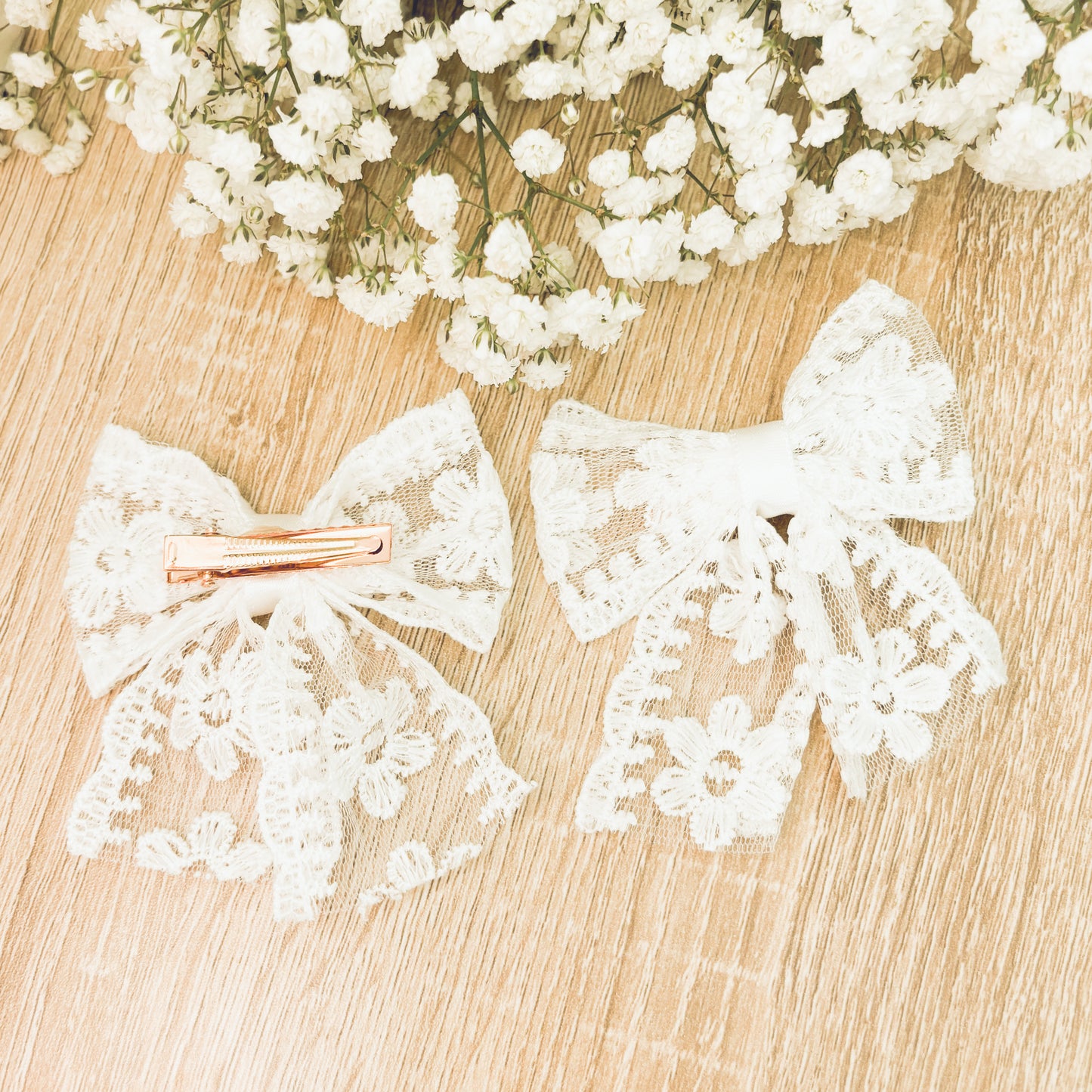 Adorable Delicate Lace Bow Set