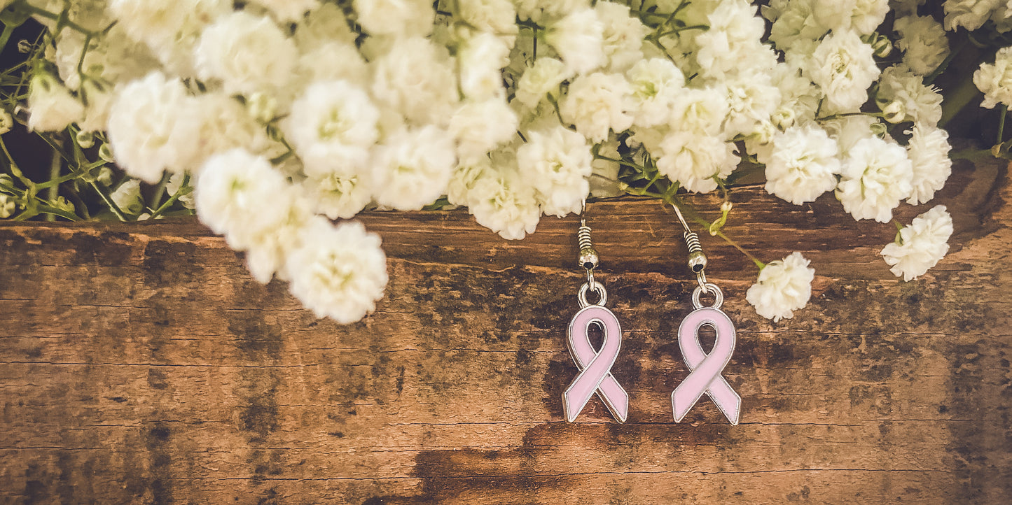 Beautiful Pink Ribbon Earrings (Dark or Light)