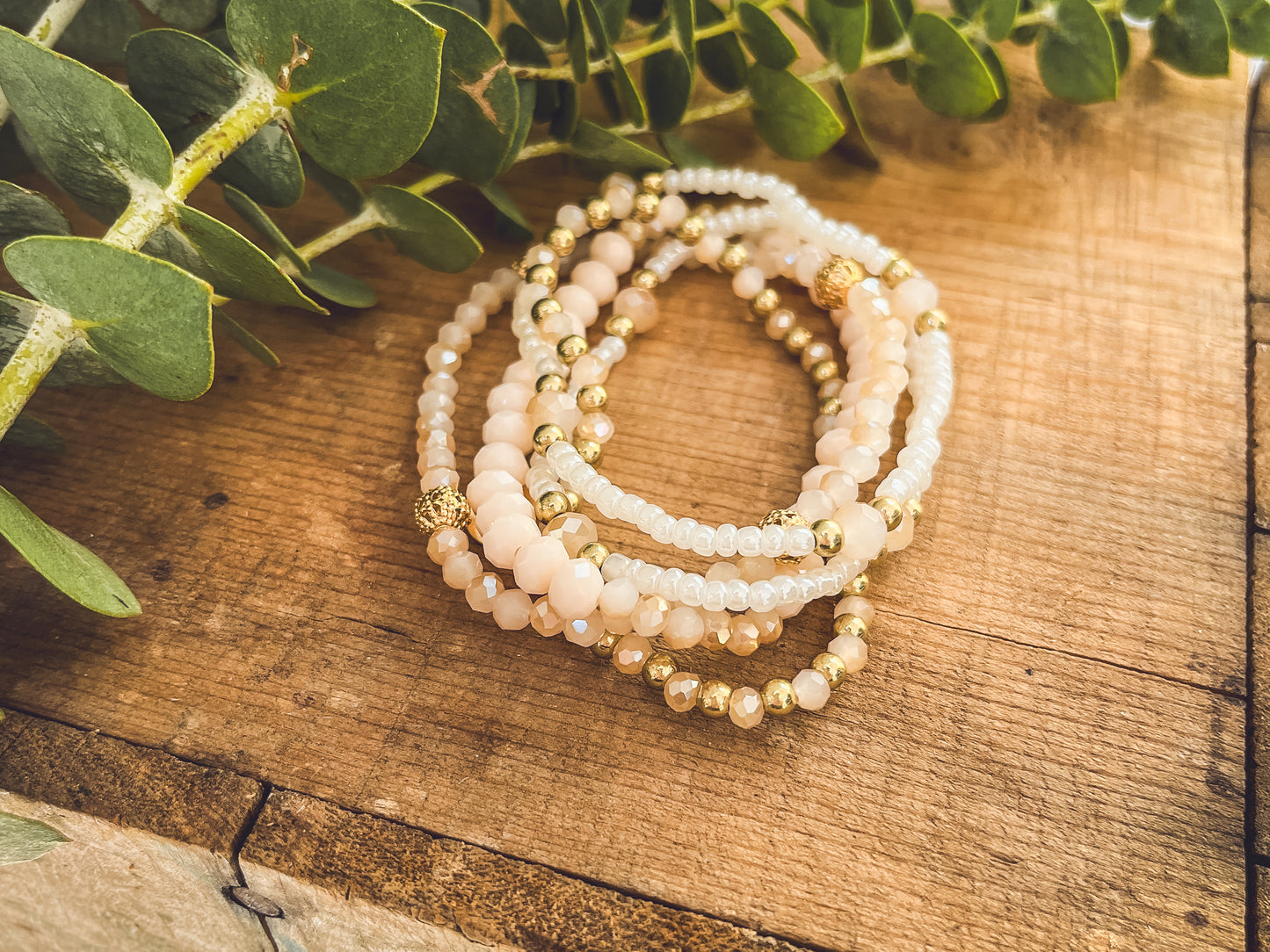 Beautiful Soft Pink Bracelet Set