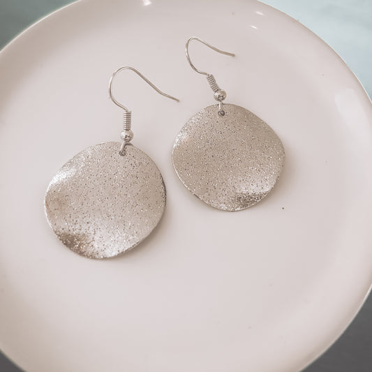 Beautiful Hammered Silver Drop Earrings