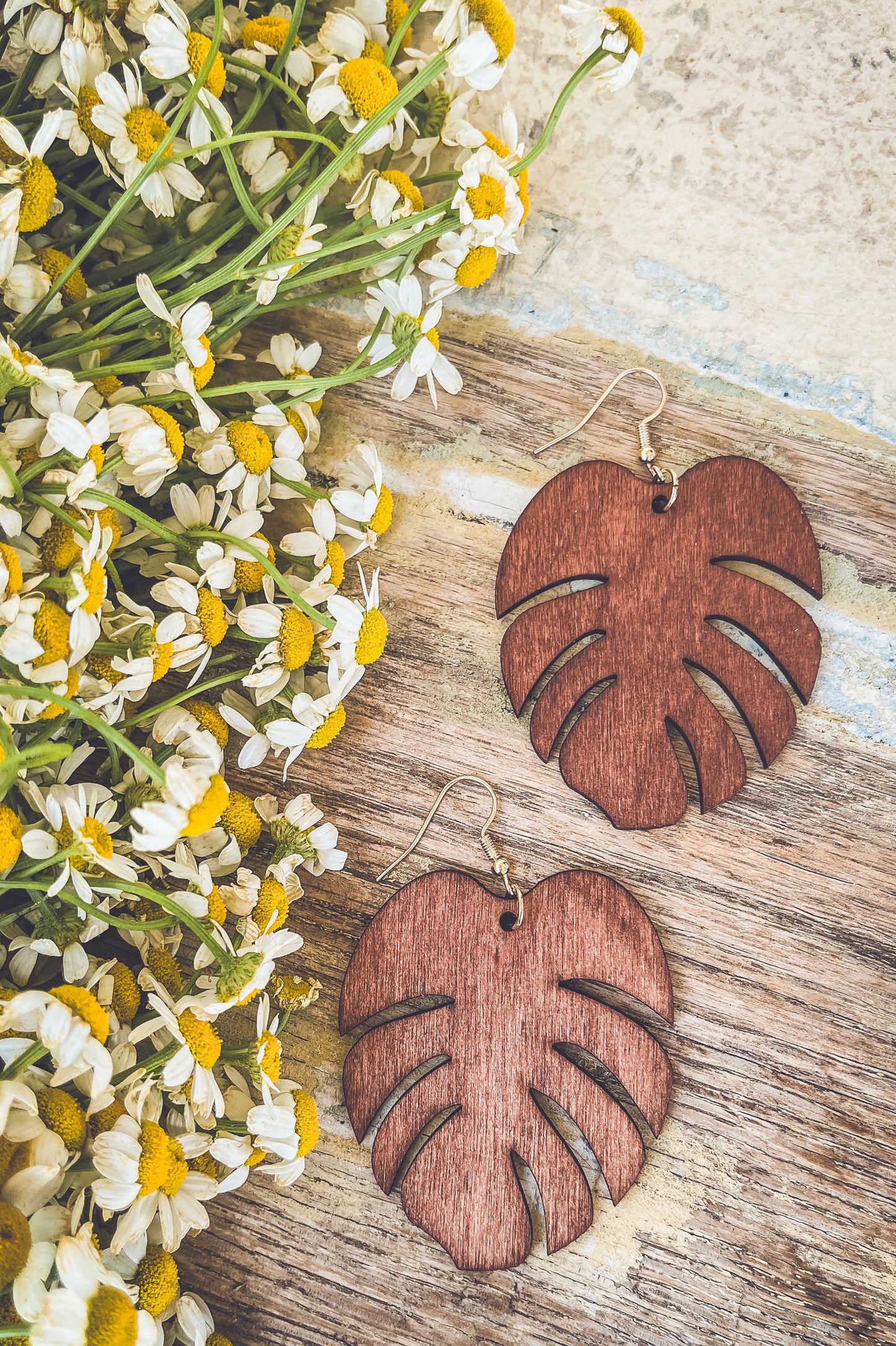 Beautiful Wood Leaf Earrings