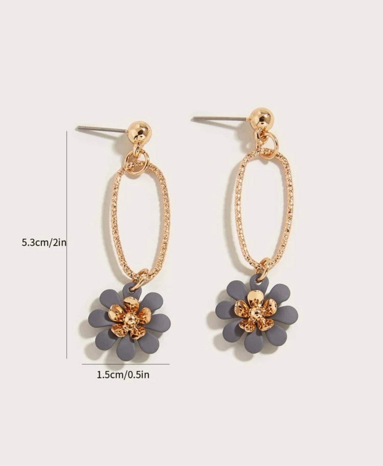 Beautiful Gold Flower Drop Earrings