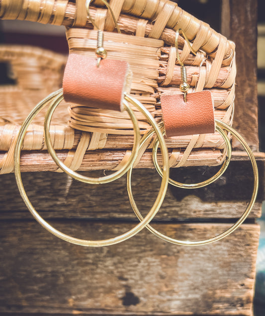 Beautiful Leather Hoop Earrings