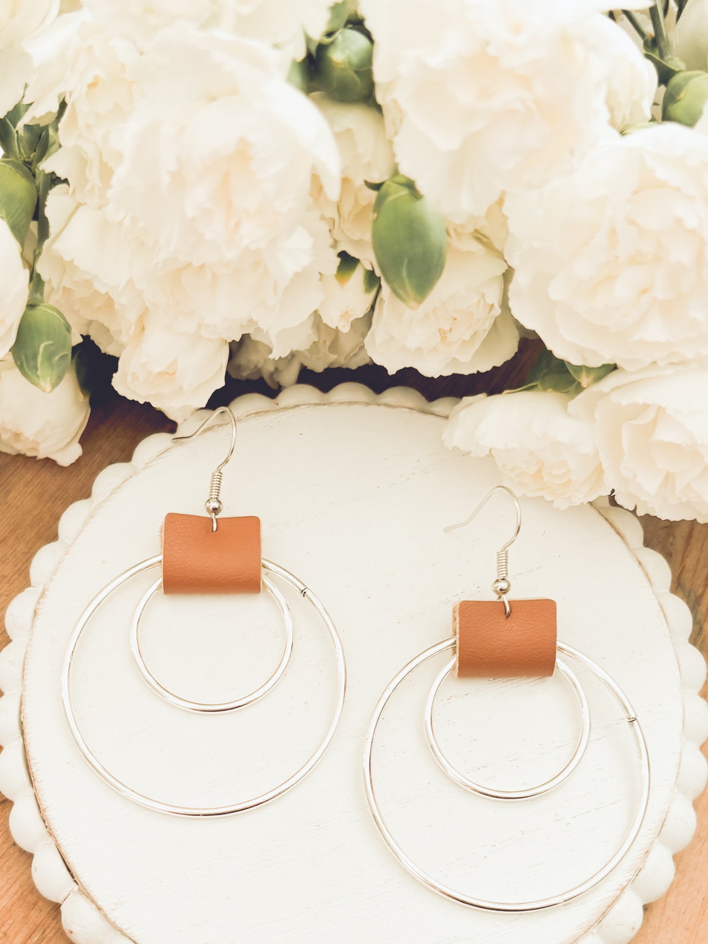 Beautiful Leather Hoop Earrings