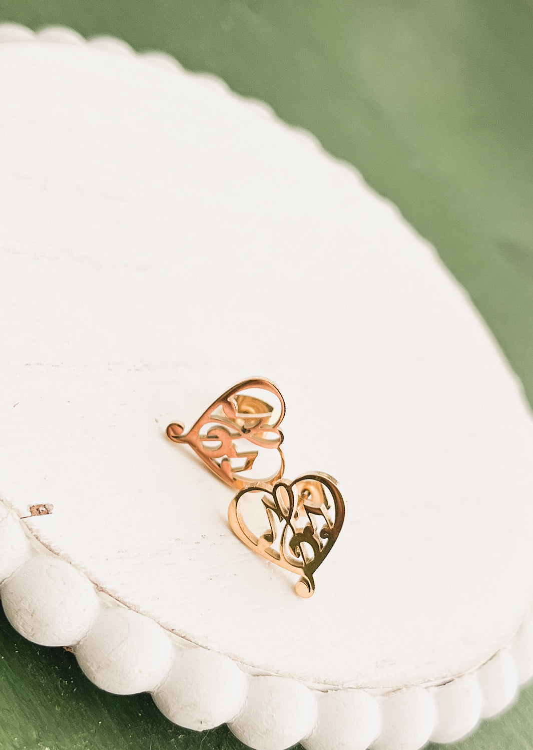 Beautiful Gold or Silver Heart Music Note Studs