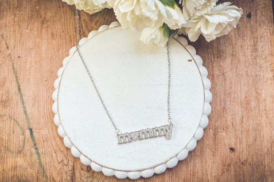 Beautiful Silver Mommy Necklace