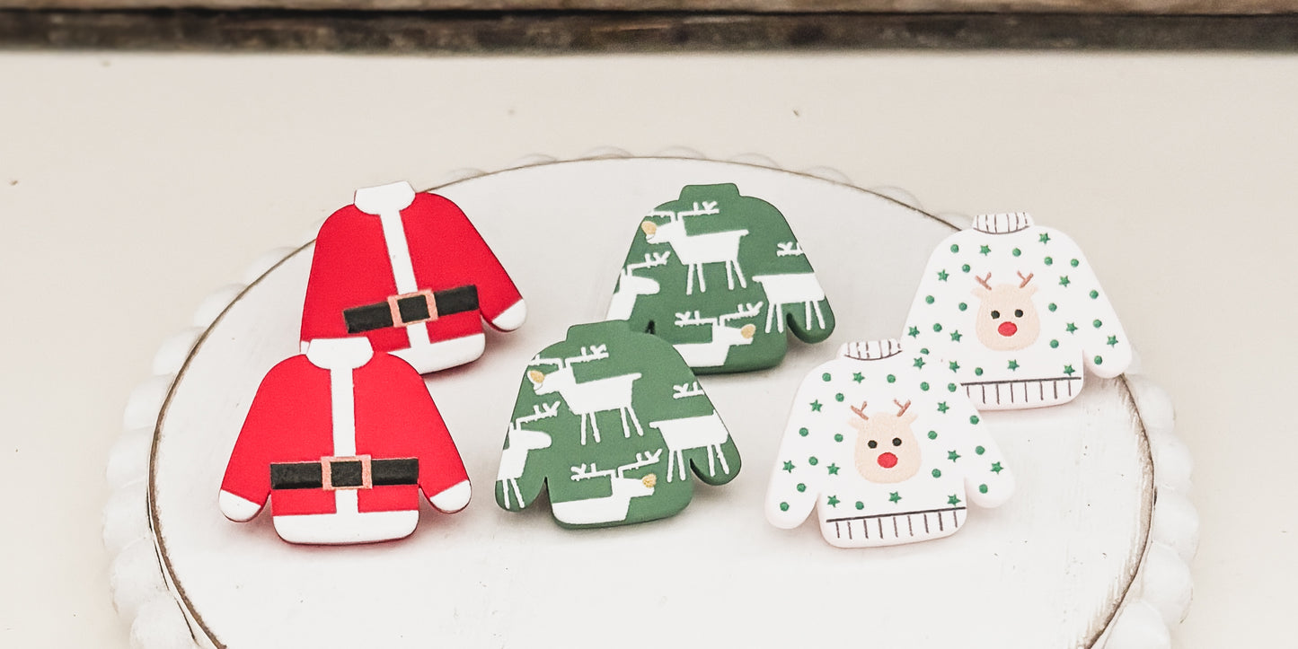 Adorable Christmas Stud Earring Set - Set of 3