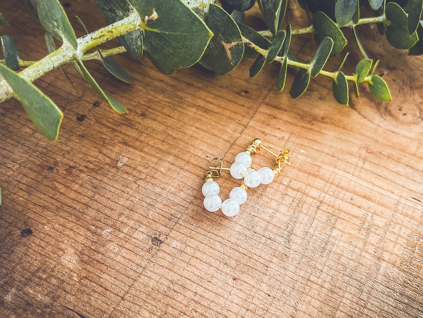 Beautiful Pearl Huggie Earrings