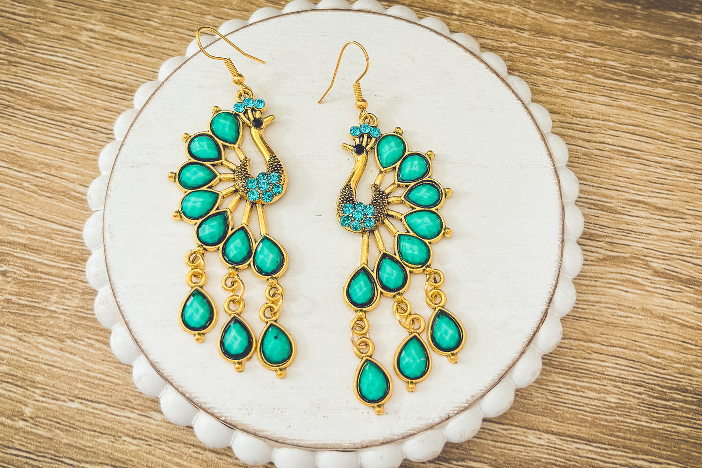 Beautiful Turquoise Peacock Earrings