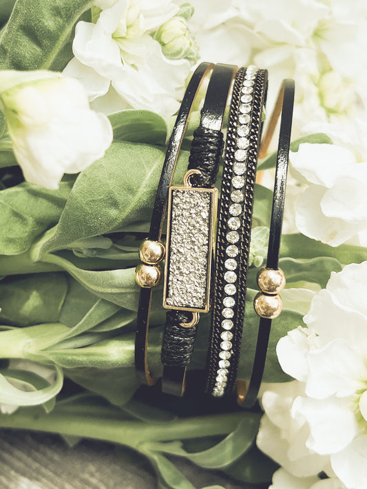 Beautiful Black Leather Bracelet