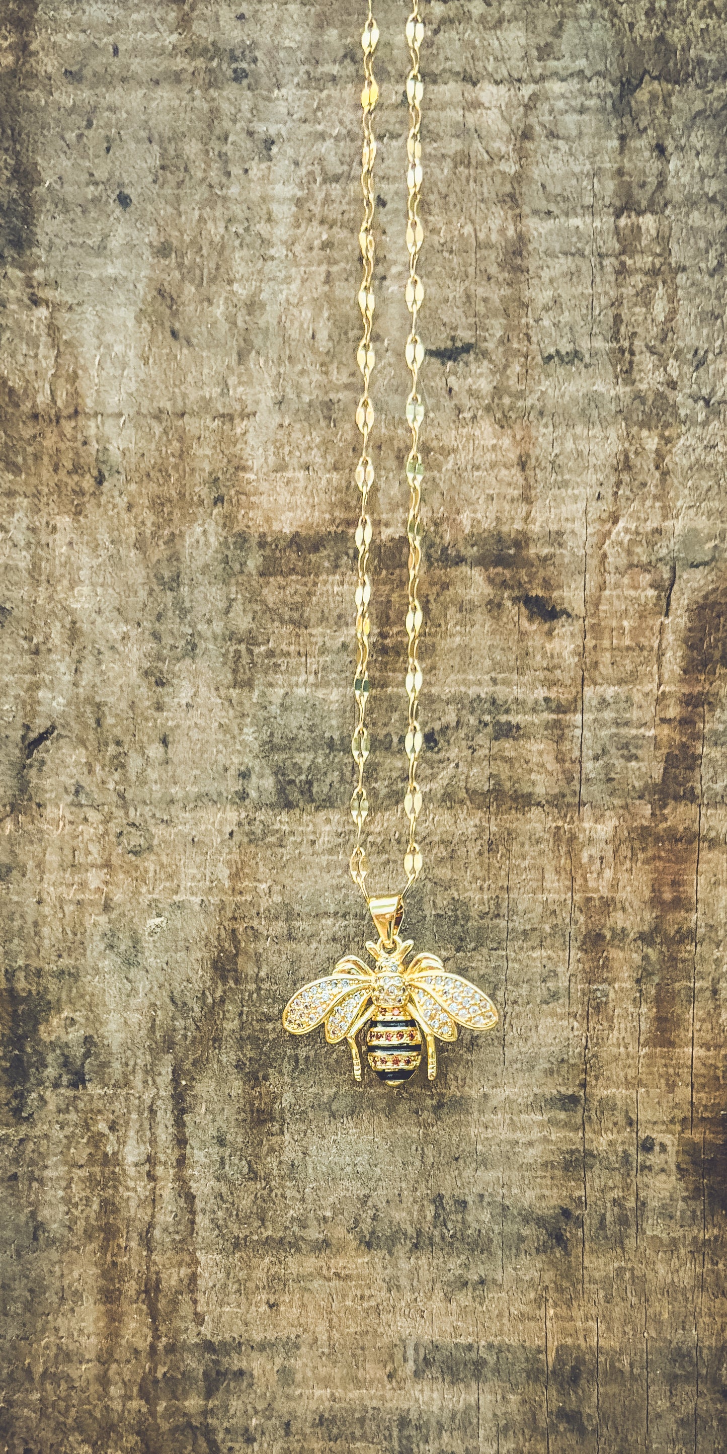 Beautiful Gold Bumble Bee Necklace