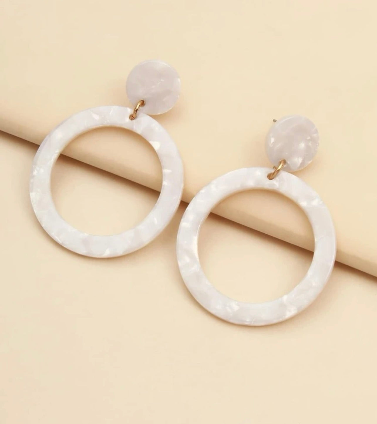 Beautiful White Acrylic Hoops