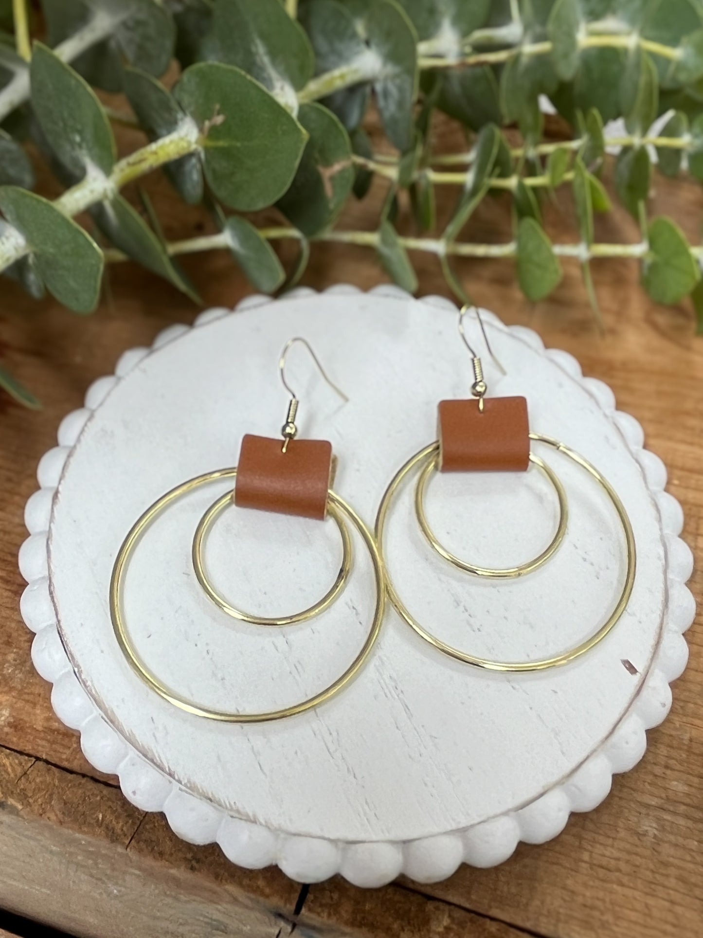 Beautiful Leather Hoop Earrings