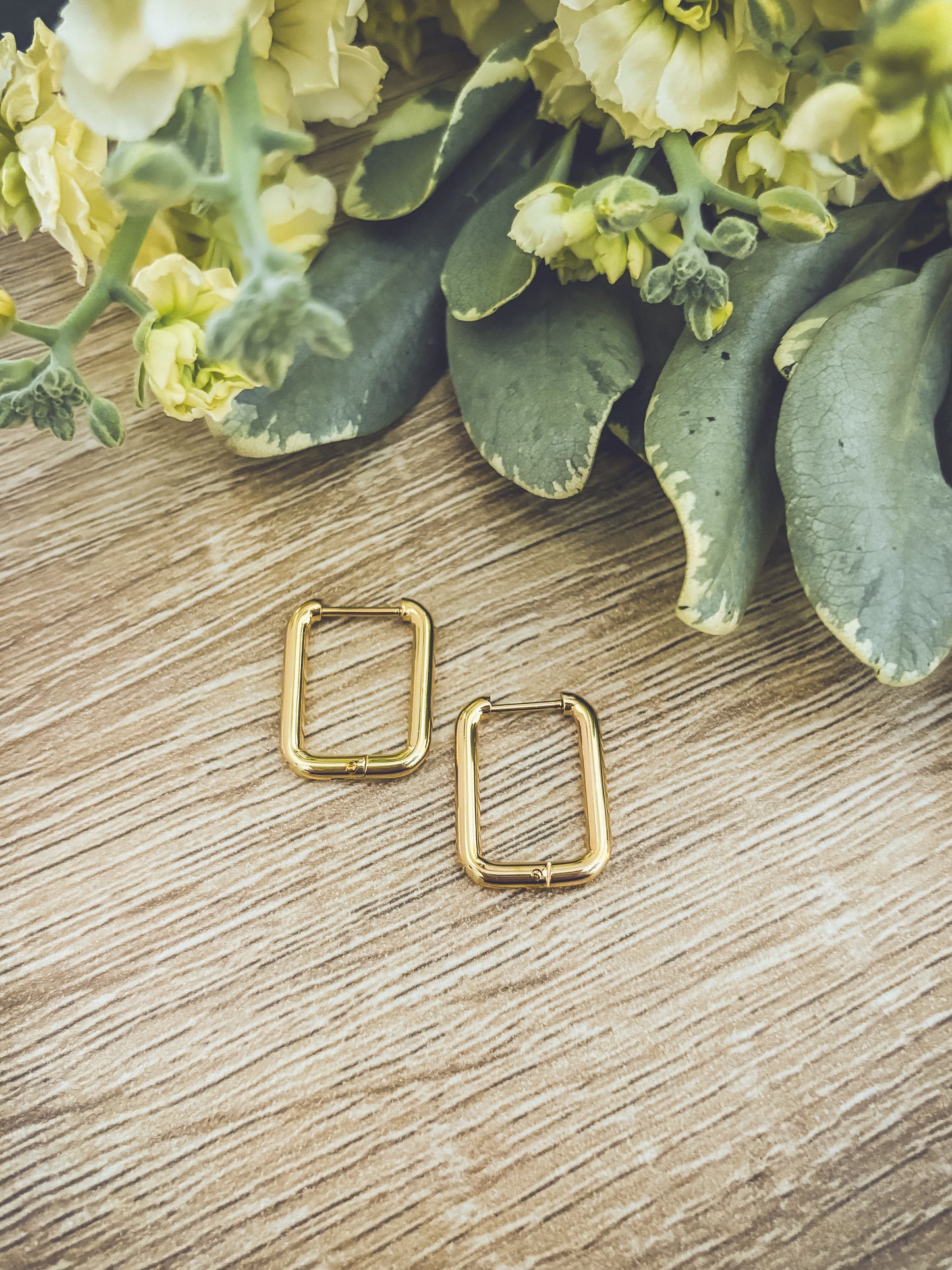 Beautiful Gold Everyday Square Earrings